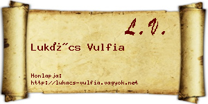 Lukács Vulfia névjegykártya