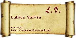 Lukács Vulfia névjegykártya