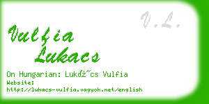 vulfia lukacs business card